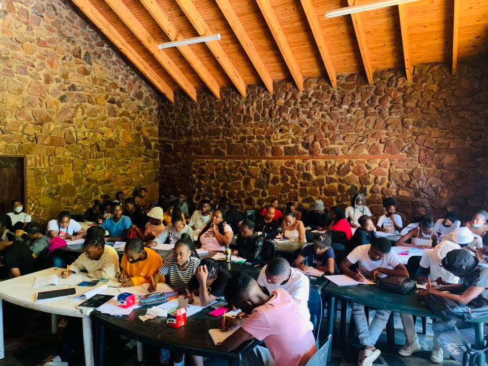 Students studying together